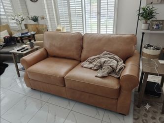 Pottery Barn Natural Leather Sofa