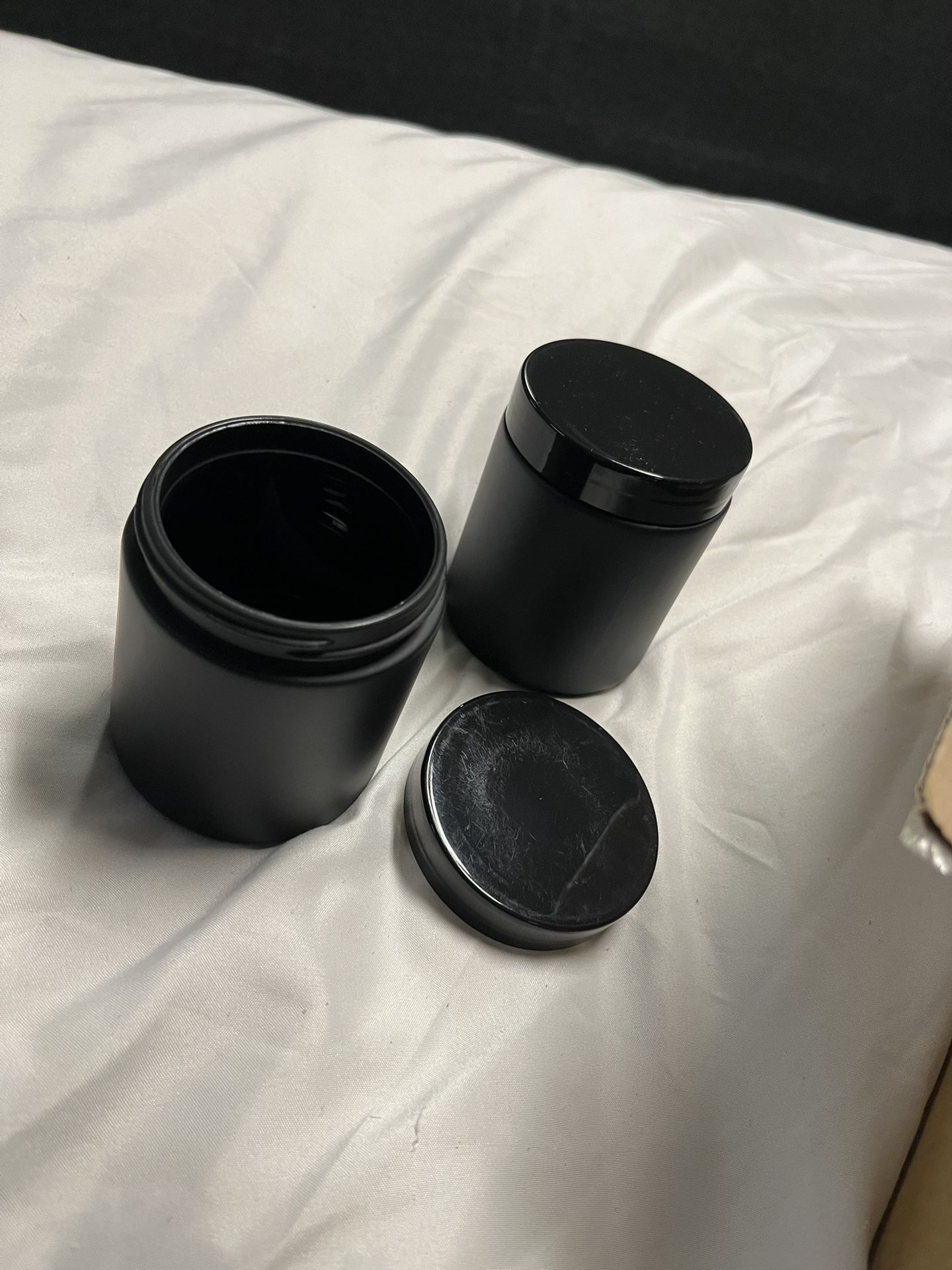 Six Sleek Black storage containers