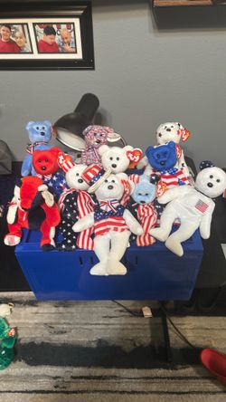 11 American beanie babies +3 more beanie babies for free
