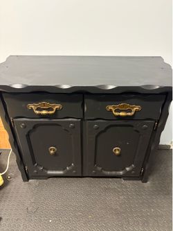 Black Solid Wood Cabinet