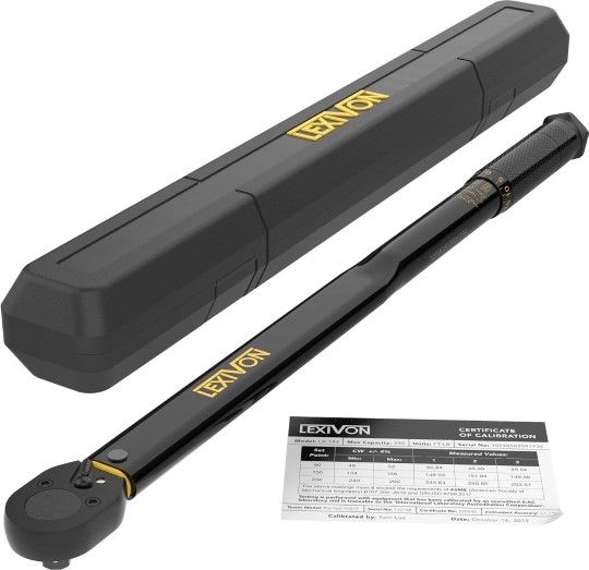 New Alloy-Steel 1/2''Drive Click Torque Wrench 25-250Ft-Lb/33.9-338.9Nm (LX-184)