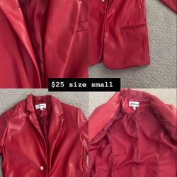Faux Leather Blazer