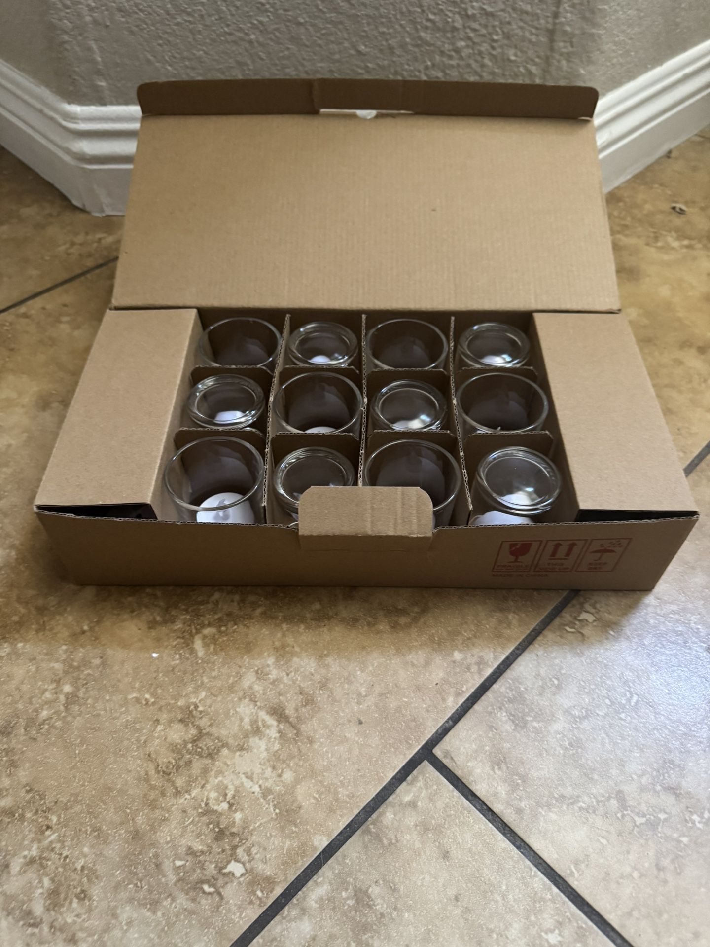18 Clear Votives With Battery Candles
