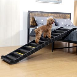 Portable Dog Car Ramps 61" L Folding High Traction Pet Stairs for Vehicles,SUV/Truck,Lightweight Ladder Ramp for Dogs Old Cats to High Bed,Couch-Easy 