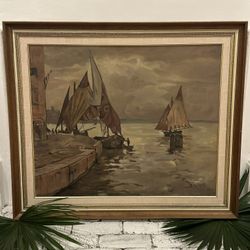 Mid Century Modern Oil Painting