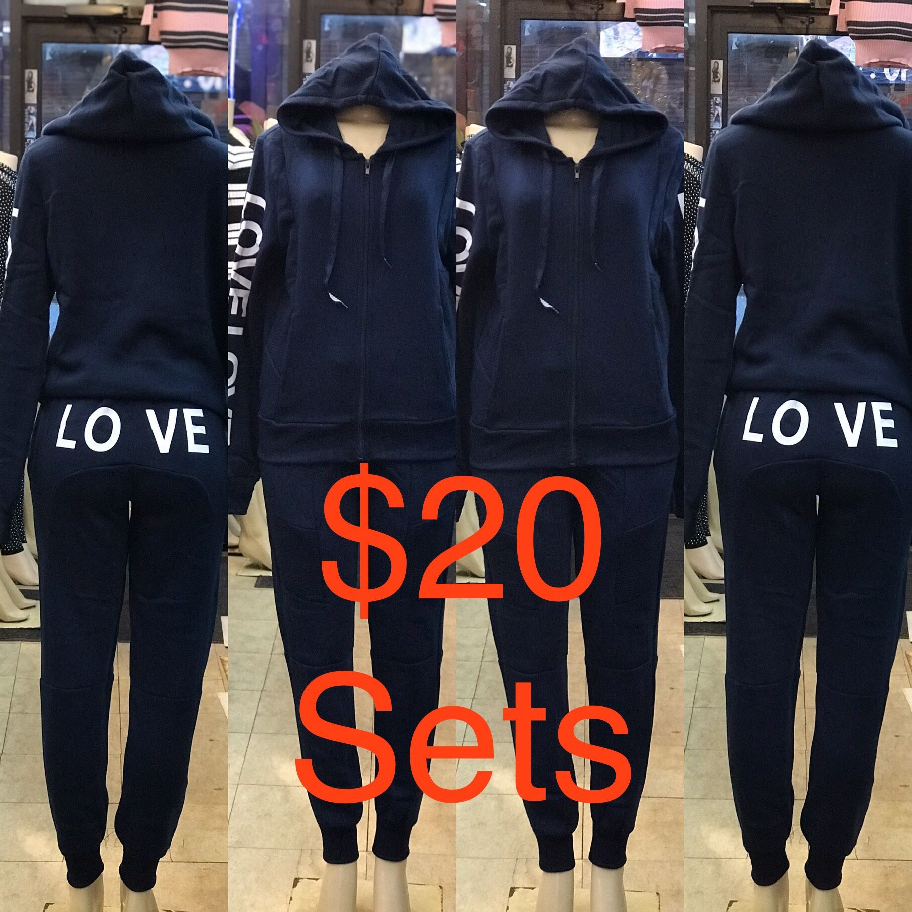Ladies hoodies sets inside fleece size S to XL WHOESALE & retail
