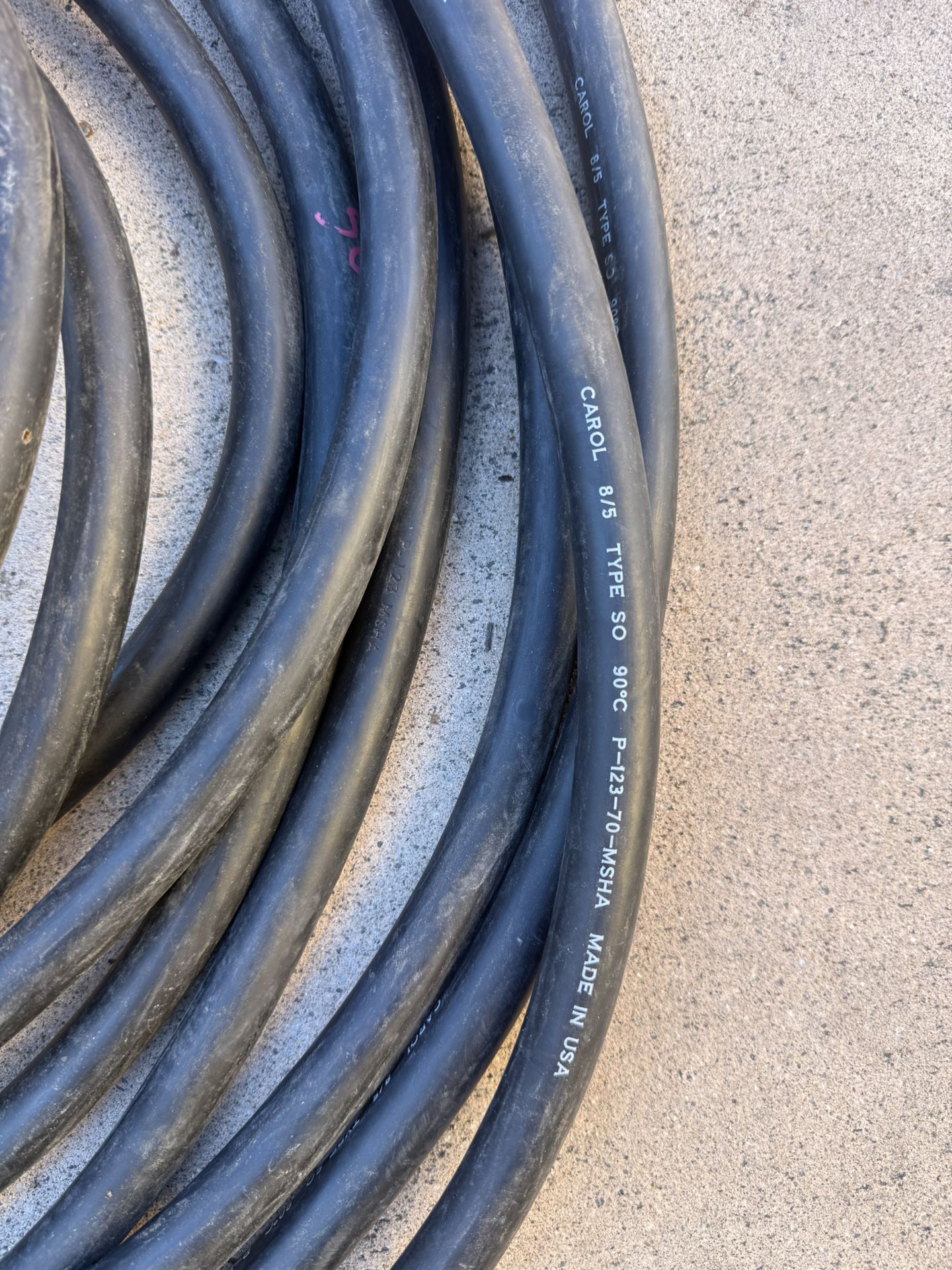 8/5 Cable Usa Made P 123 70 MSHA TYPE SO 50feet