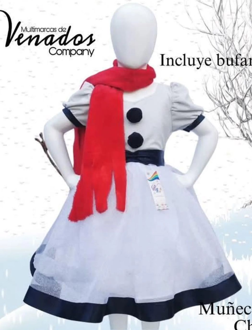 Beautiful Girls SnowMan White/Silver Twirly Christmas Dress in sizes S, M, L