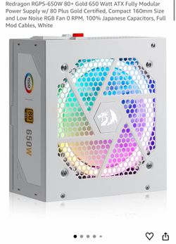 Redragon 650W 80+ White Power Supply
