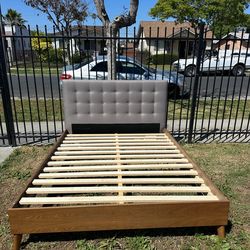 Mid century modern queen bed frame