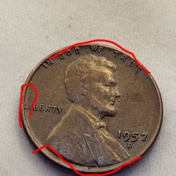 1957D Penny Coin 