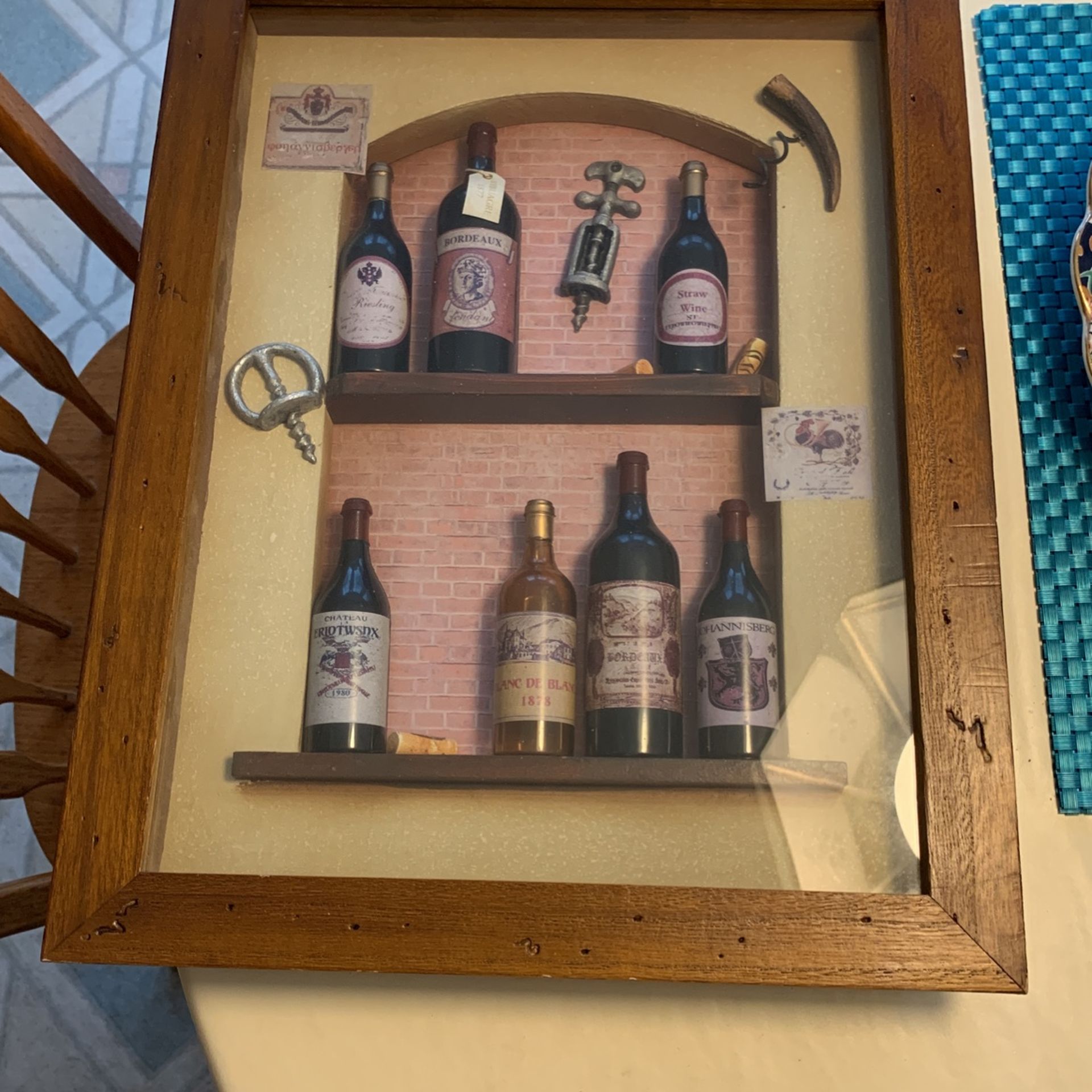 Wine 13”x 16” Glass Covered Shadow Box