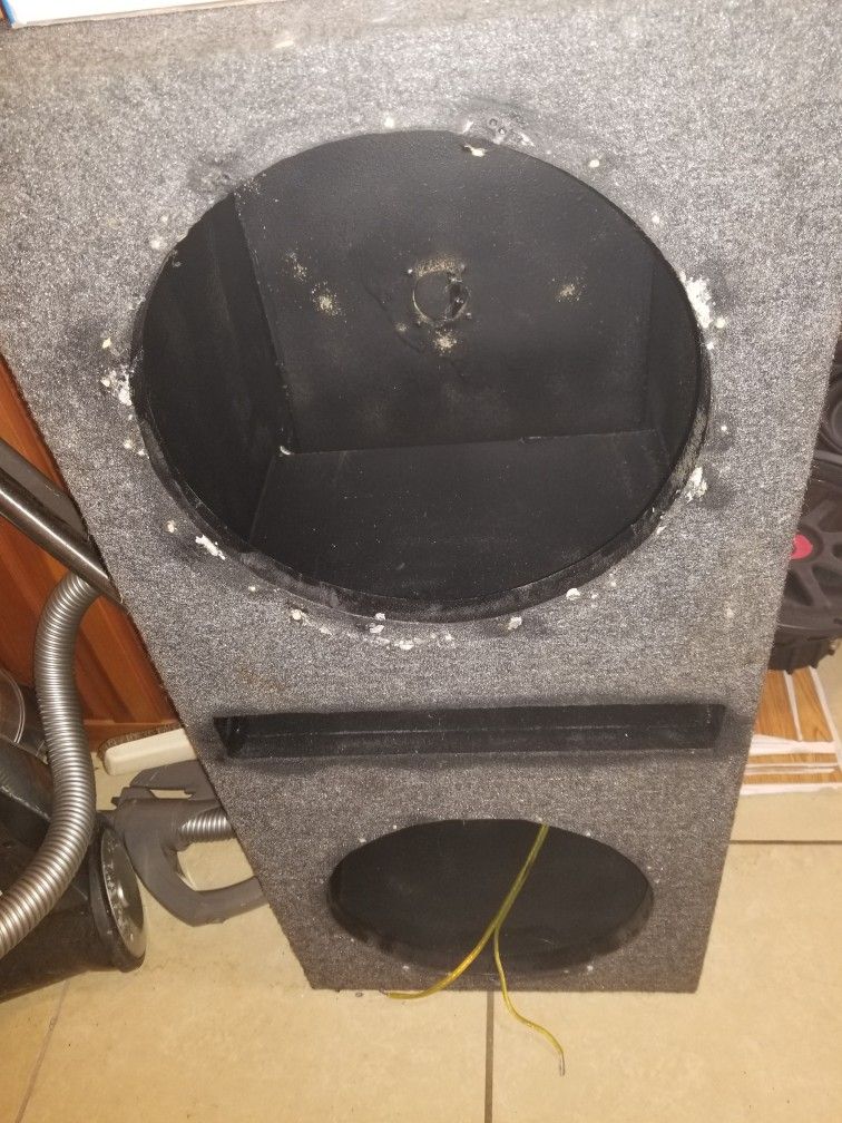 1 - Single Ported Pre Fab 12 Inch Box. 1 - Bass Reflex High Output Duel 12 Inch Box.
