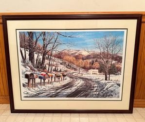 Framed Signed William Mangum “Postman’s Gift” Limited Edition Print 587/950 - NC Artist