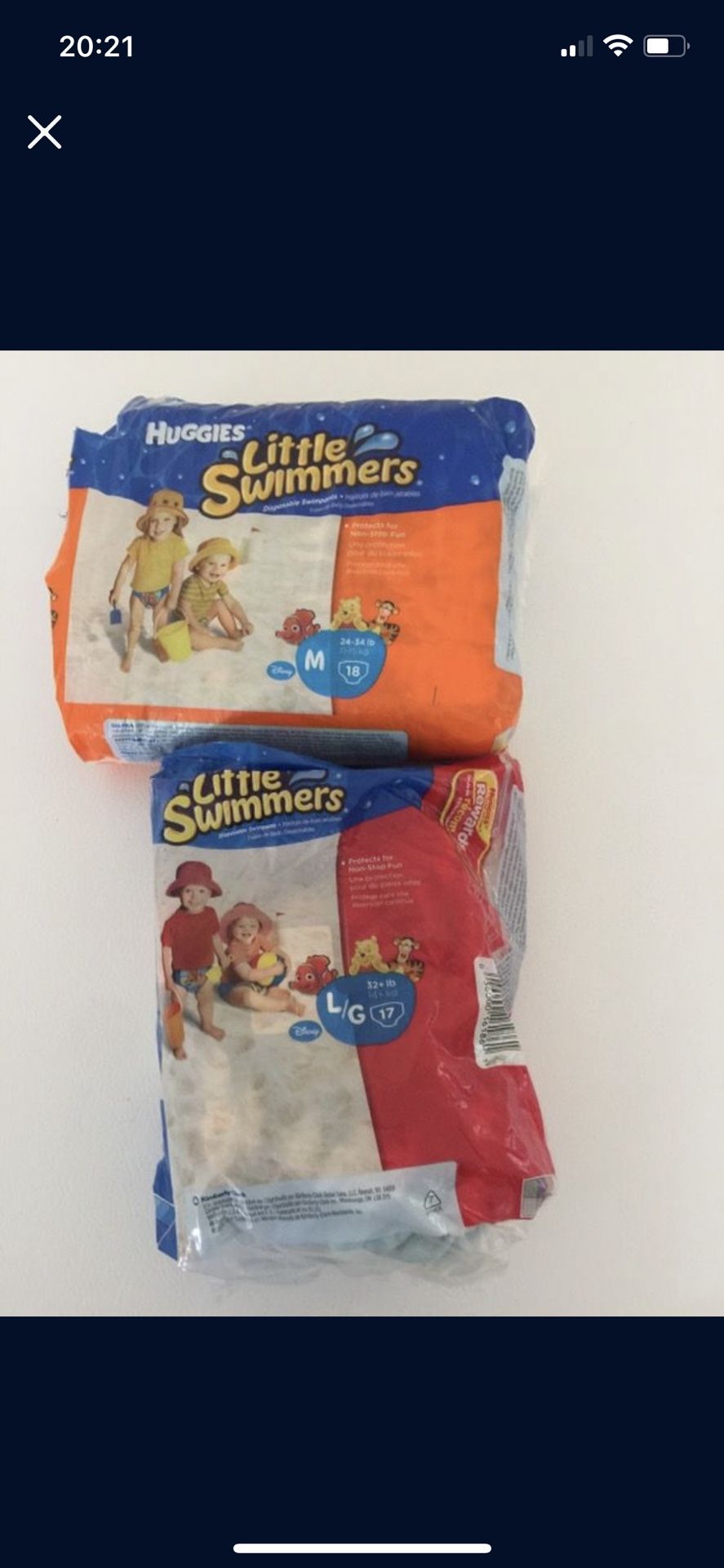 New Huggies Little Swimmers M & L Swim Diapers