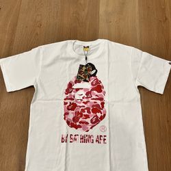 Pink White Bape Tee Brand New Size Large