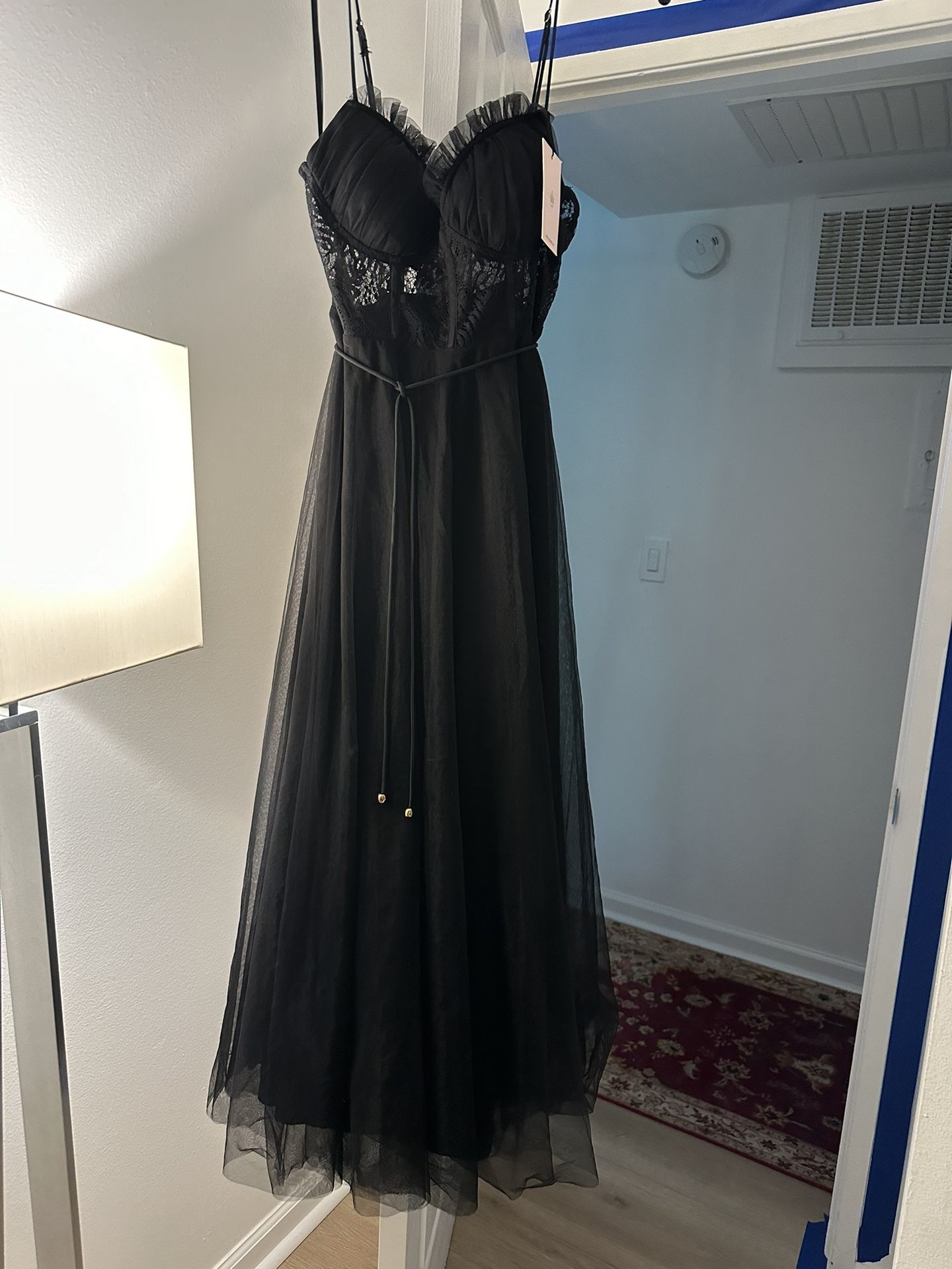 black and white plus size formal dresses Plus Size Semi Formal Maxi Dresses Casual Black Geometric V Neck Long Sleeve Wrap Knitted Maxi Dresses With Pocket main image 1