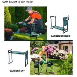 2-in-1 Garden Kneeler & Seat, Folding Seat