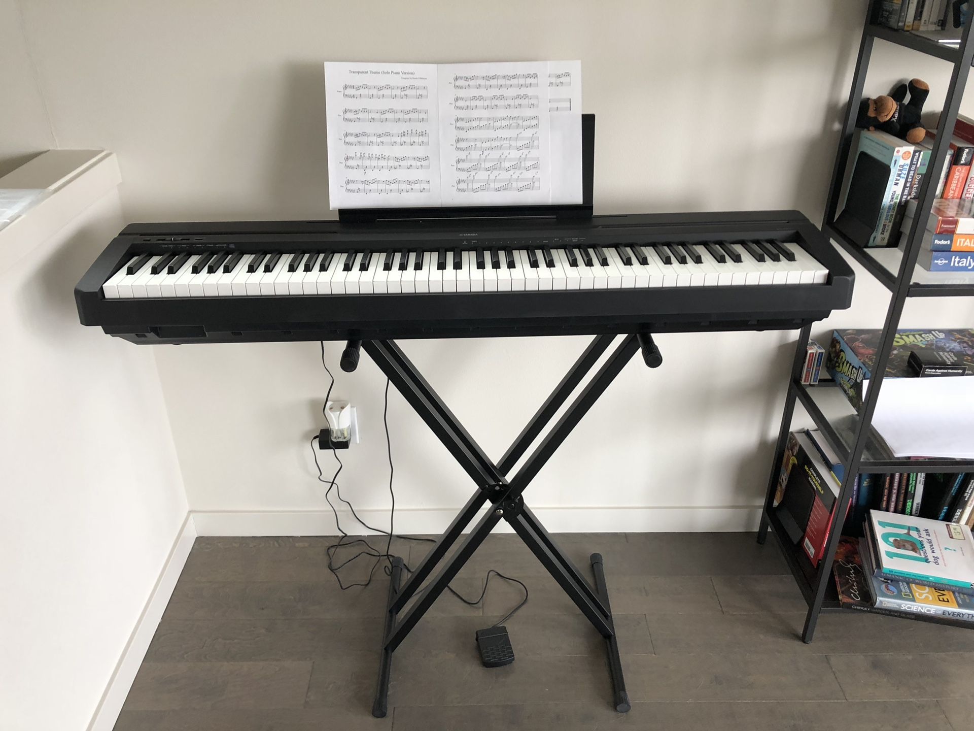 Yamaha P71 88-Key Weighted Action Digital Piano with Sustain Pedal and Power Supply