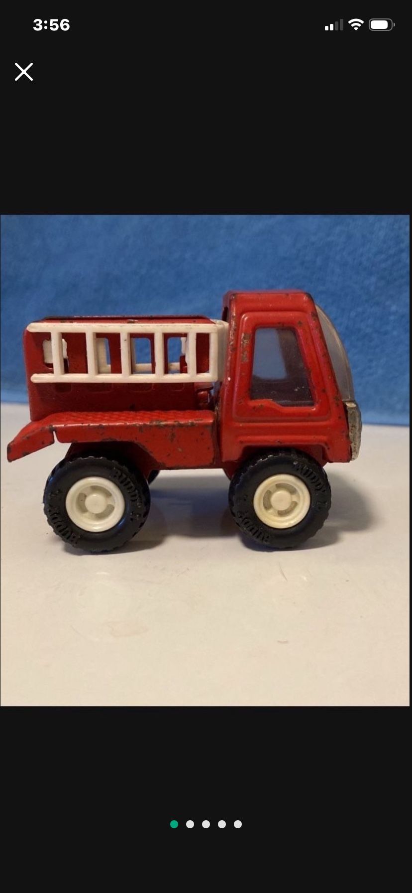 Vintage Buddy L Pressesd Steel Toy 1960 3" Fire Truck Complete
