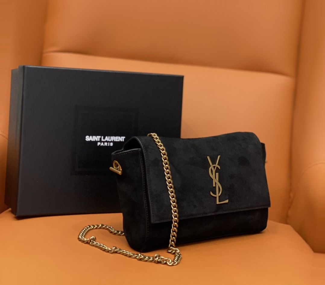 Saint Laurent Kate Small Reversible Suede and Leather Shoulder Bag