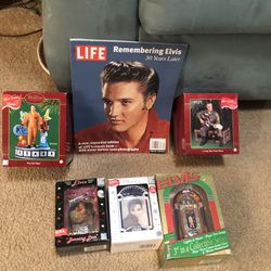 ELVIS PRESLEY Christmas Ornaments And Magazine