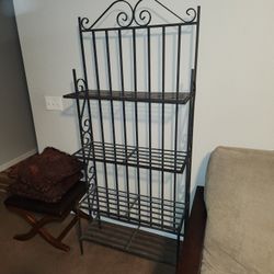 Bakers Rack Wrought Iron Broken Leg
