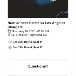 Chargers Tickets 08-10-25
