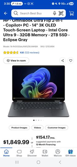Hp omnibook flip laptop ultra9 32gb 2tb 3k touchscreen