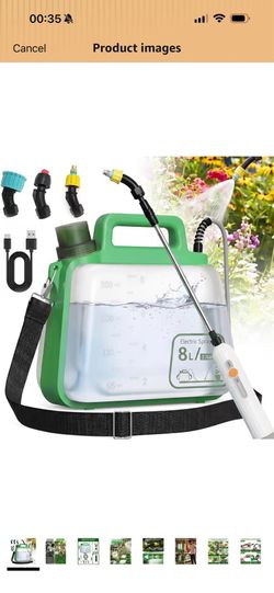 Brand new in box 2 Gallon Electric Garden Sprayer, Upgrade Battery Powered Weed Sprayer with 3 Mist Nozzles & 5 Spray Modes, IP67 Rechargeable Handle,