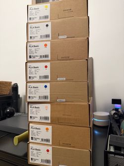 8 boxes of Bambu Labs PLA Basic filament various colors
