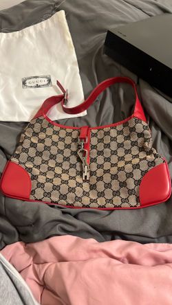 Red Accent Designer-Inspired Handbag
