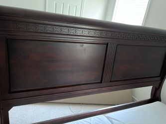 Solid wooden king bed with box springs