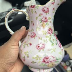 Royal Danube pink floral porcelain pitcher