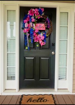 Floral Grapevine Welcome Wreath
