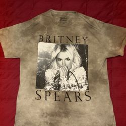 Britney Spears Retro Graphic Tie-Dye T-Shirt Large Green