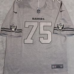 Mens Size 2XL Oakland Vegas Howie Long Raiders Jersey New Grey Black Stitched Commentator TV Show