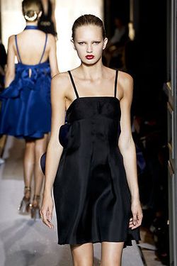 YVES SAINT LAURENT Black Ruffle Back Evening Dress Retail $4,990 New