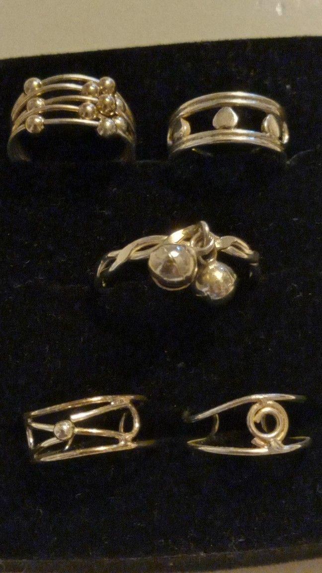 Vtg Silver Rings. All For $35