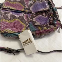 Hand Bag AMIEE KESTENBERG Bali 2 Rainbow Snake Leather Crossbody ! Brand New ( Ask For Price)