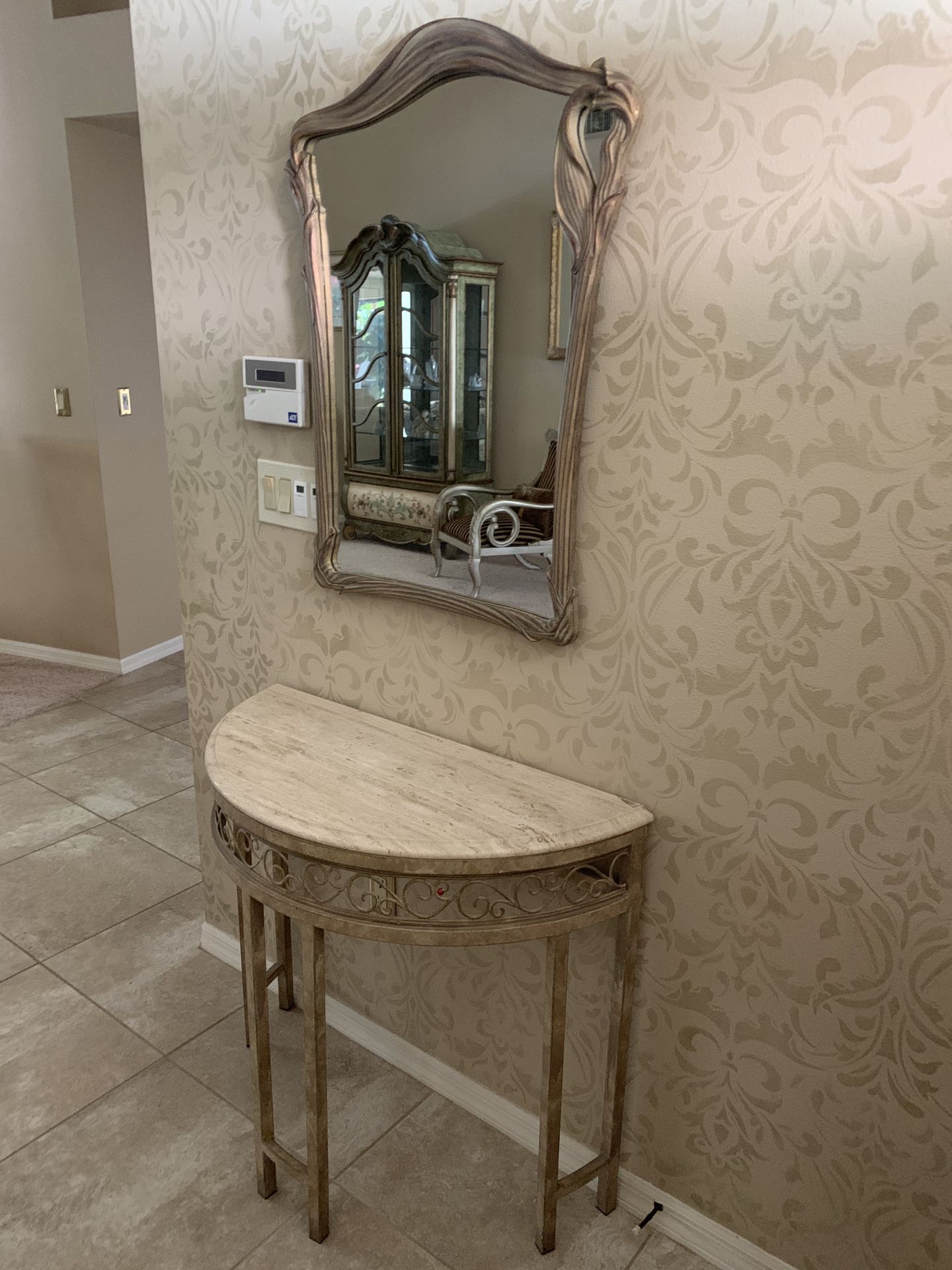 Entry way table with mirror