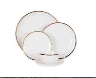 5 Piece Gold Band Place Setting Set