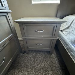 Grey Side Table Drawer 