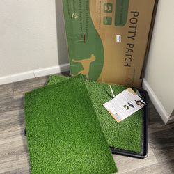 LOOBANI 35in x 23in Extra Large Grass Porch Potty Tray, 2-Pack Replacement Artificial Grass Puppy
