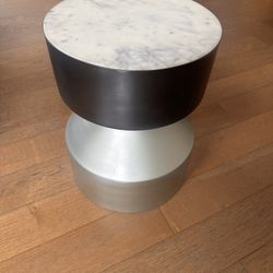 CB2 - End Table (Marble Top / Steel Base) 