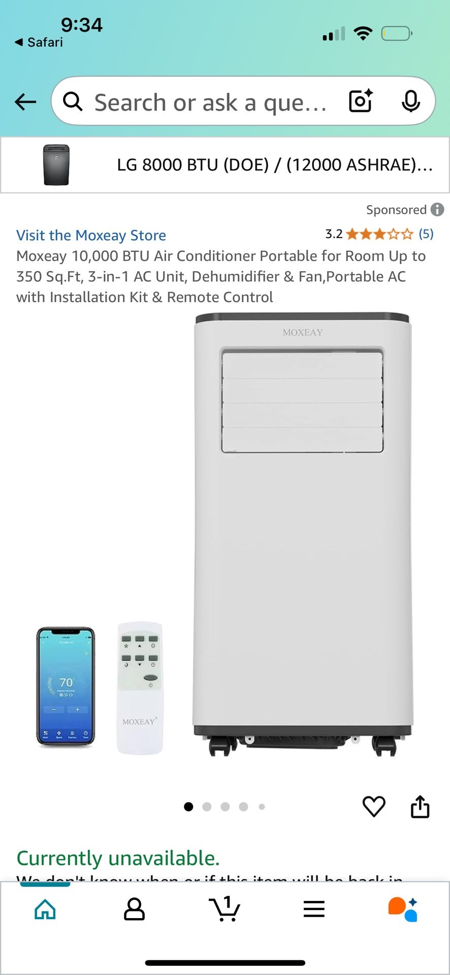 Portable Ac 10000 BTU