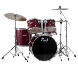Pearl 5-piece Drum Set with Snare Drum - Burgundy