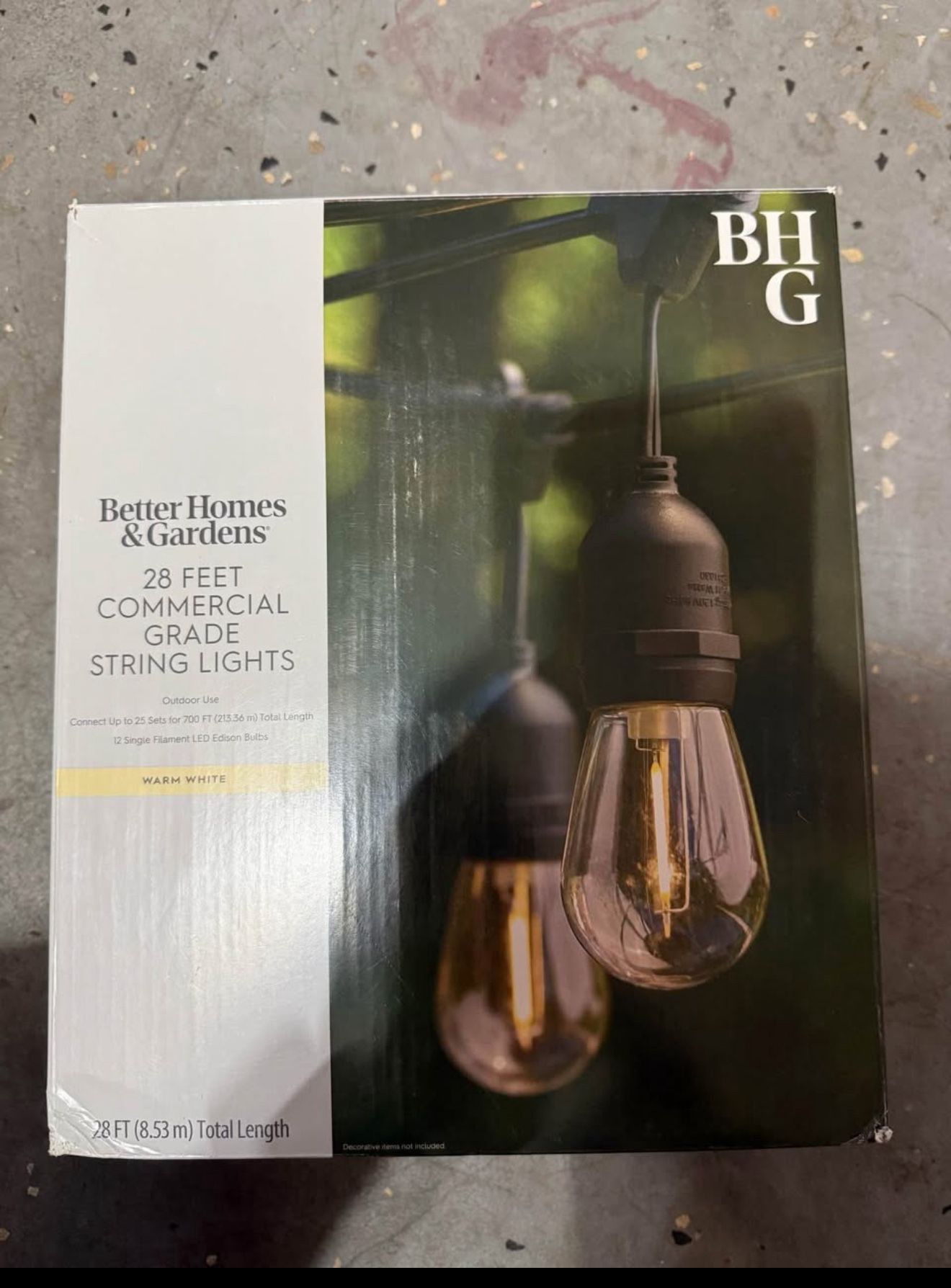 Better homes & gardens 28 feet commercial grade string lights