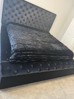 King size bed frame with mattress
