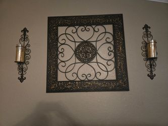 Metal wall decor & wall candle sconces